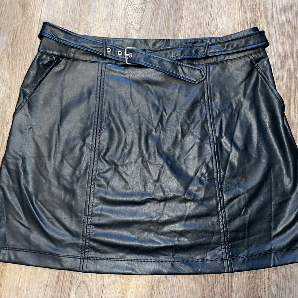 Maurices Black Faux Leather Mini Skirt